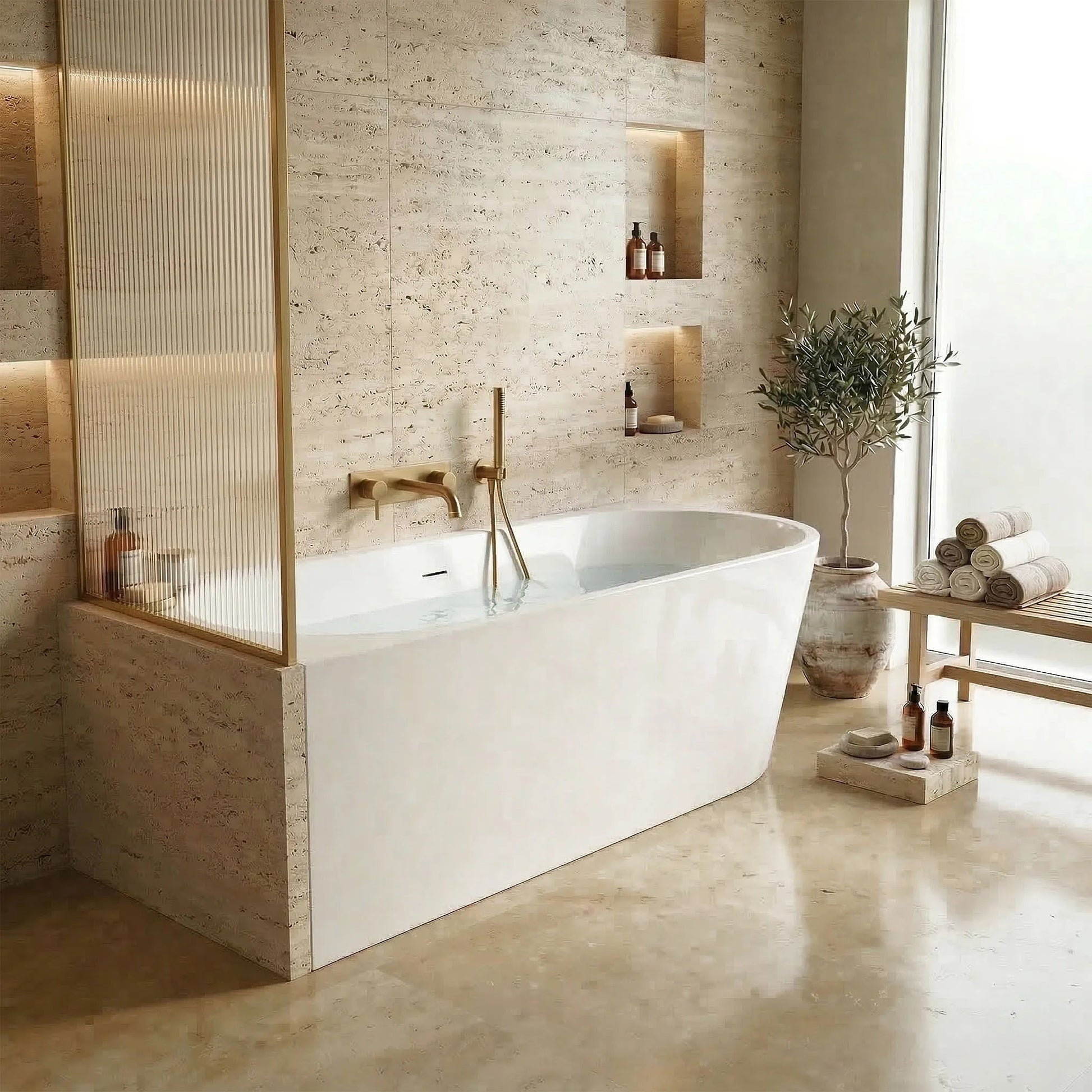 Acryl Eckbadewanne SYDNEY BELLANTO LEFT 160cm Schwarze Stöpselabdeckung 3