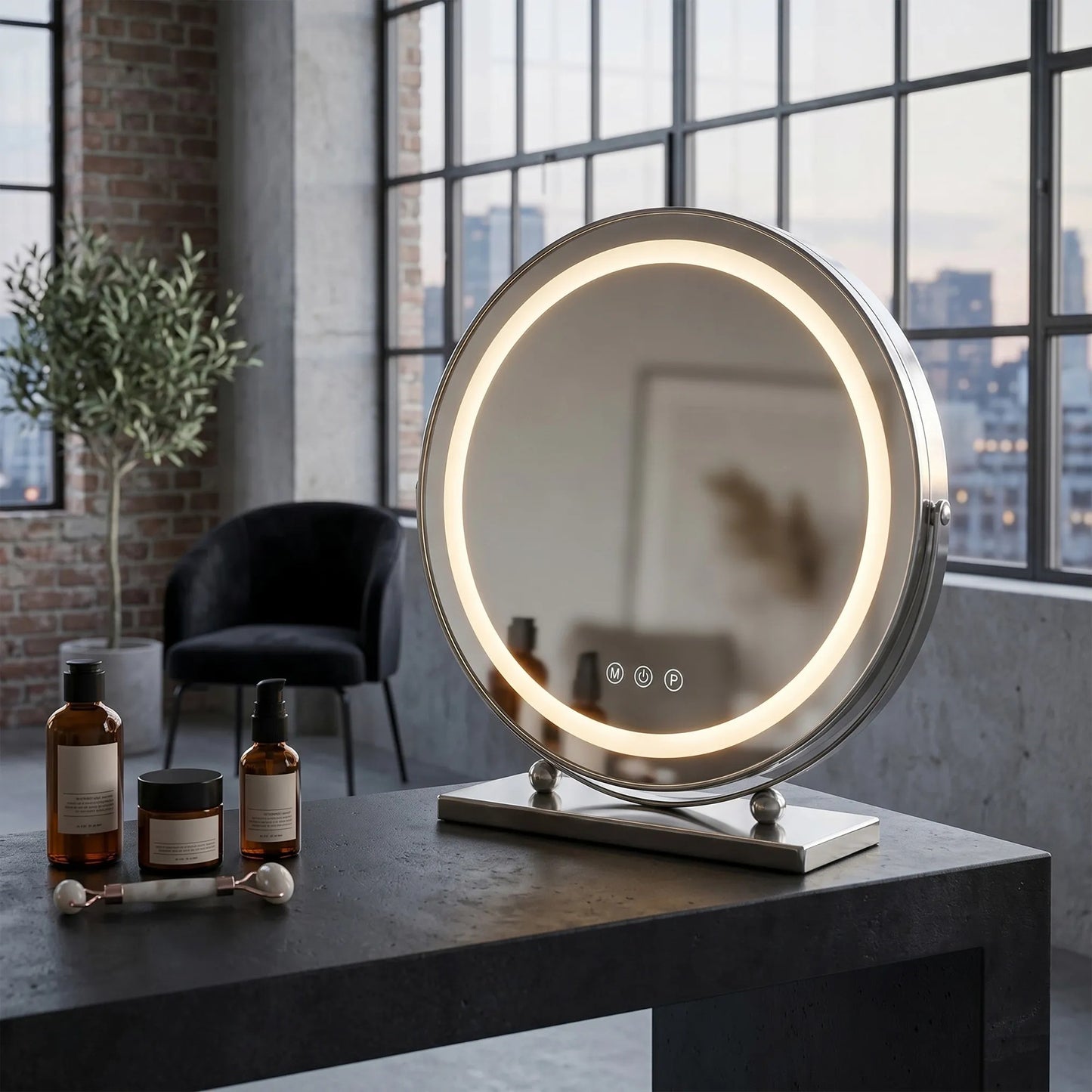 Spiegel LED MAKE-UP Chrome 40 cm  3