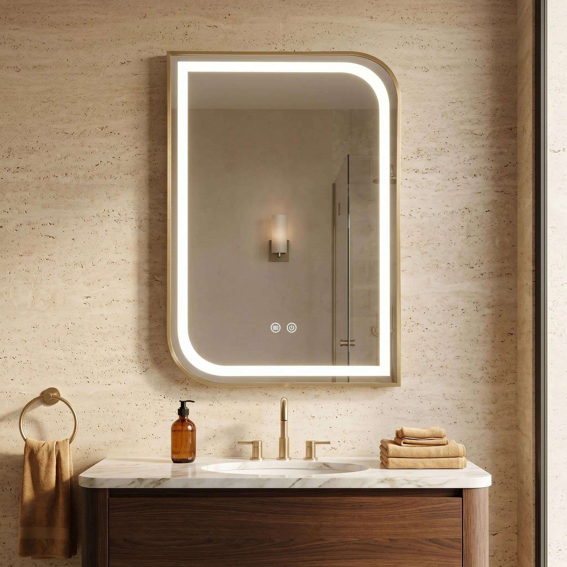 Spiegel LED ZONE 80X60 GOLD BRUSH  3