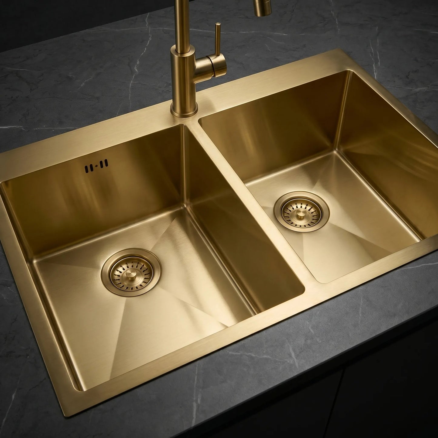 Edelstahlspüle Joel BRUSH GOLD ohne Küchenarmatur 3