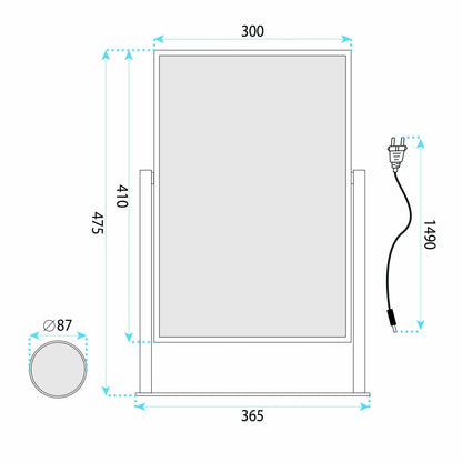 Spiegel LED LUMI White 30x40cm  3