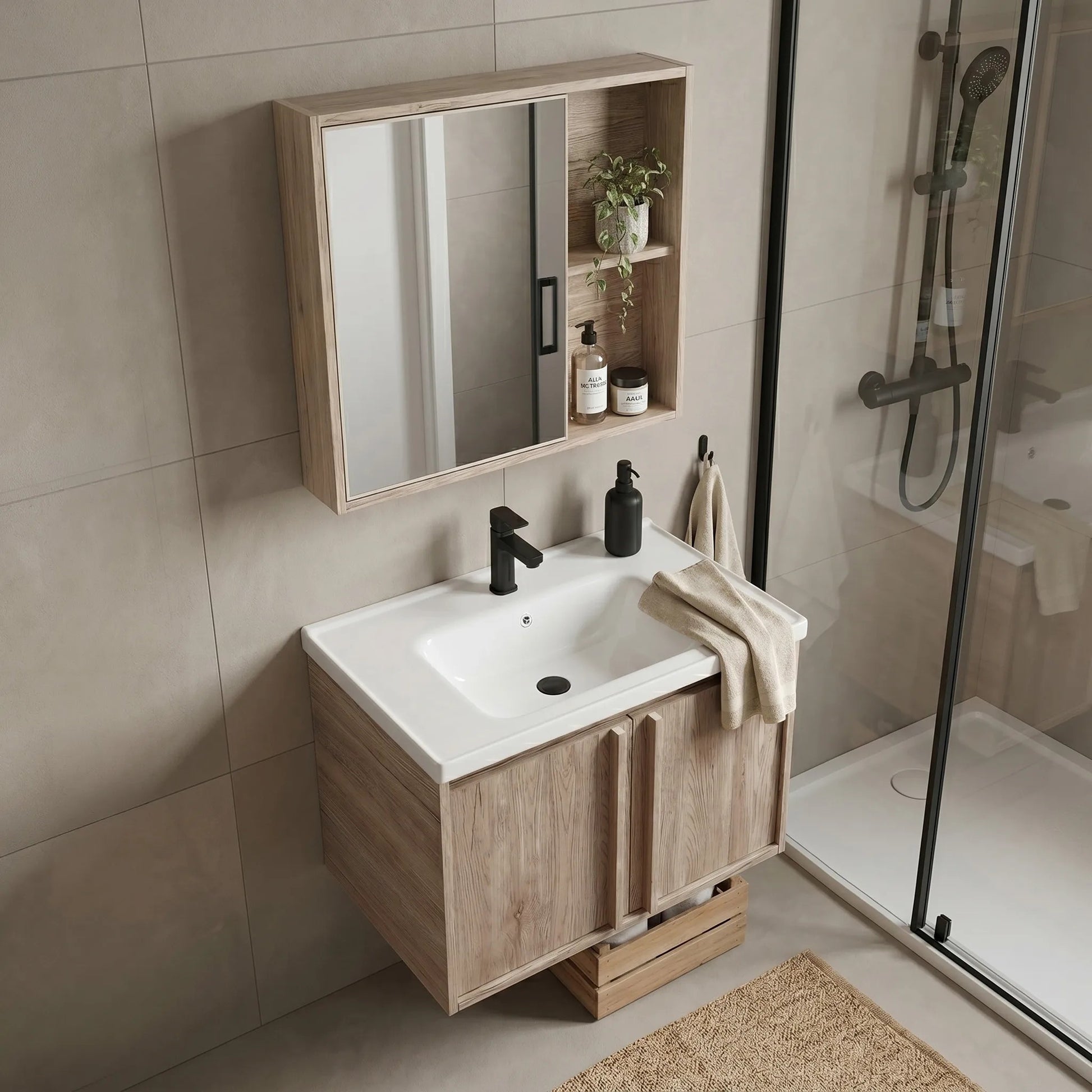 Badezimmermöbel-Set mit Waschbecken Gama T25023 QHM 60CM  3