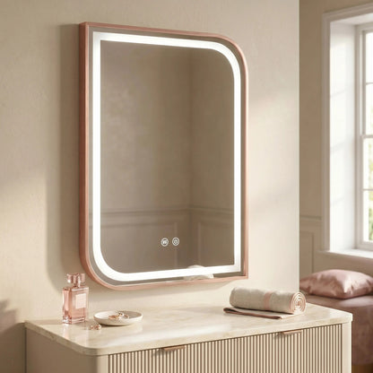 Spiegel LED ZONE 80x60 BRUSH ROSE GOLD  3