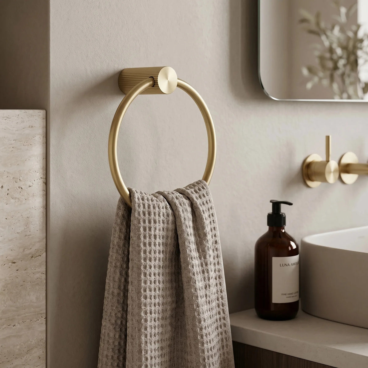 Badezimmerhaken Ring 64106 SOLO Brush Gold 3