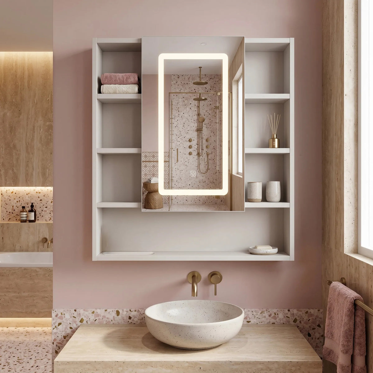 LED-Spiegelschrank Rea Luna 70x80cm 3