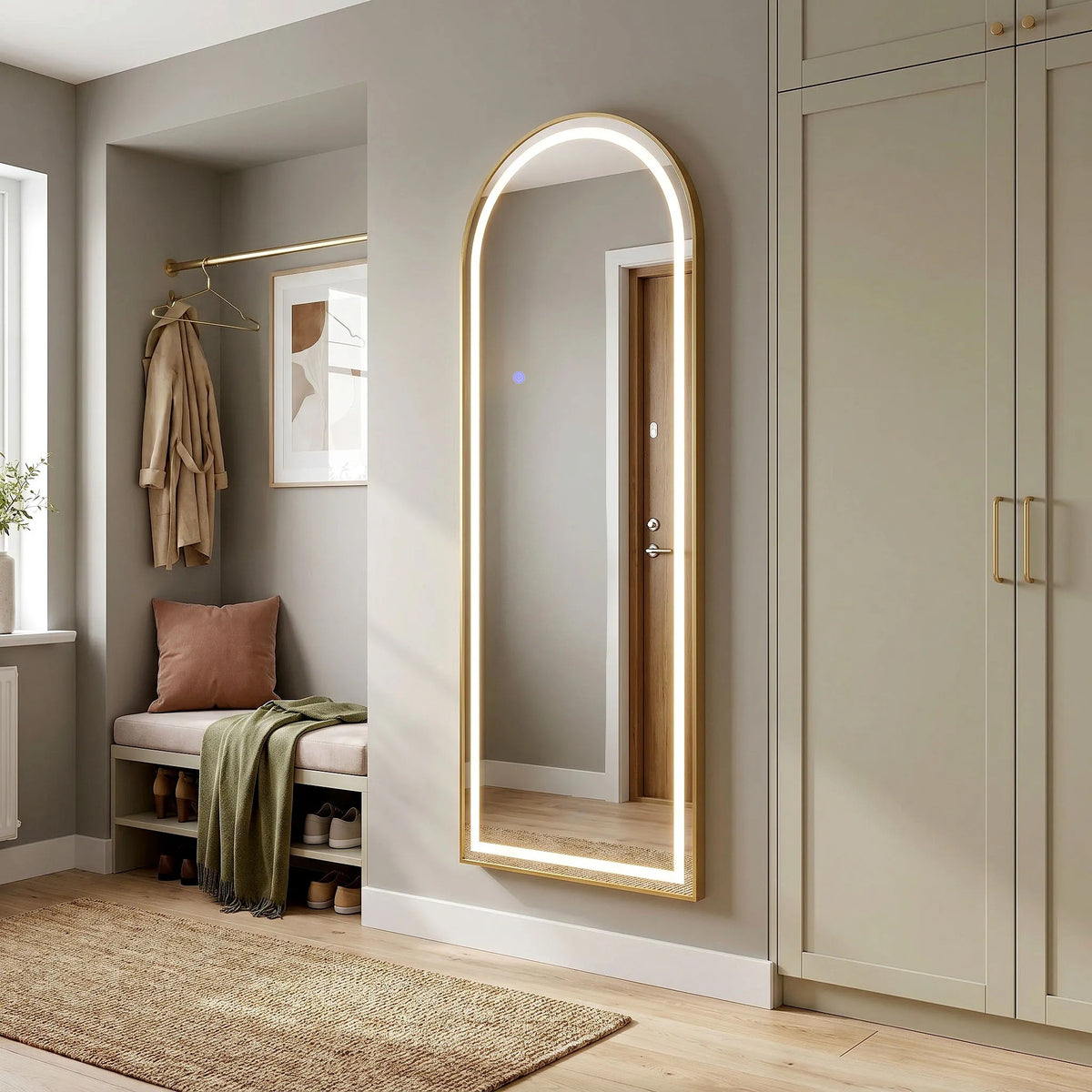 Spiegel LED Orbit 50x160cm Brush Gold 3