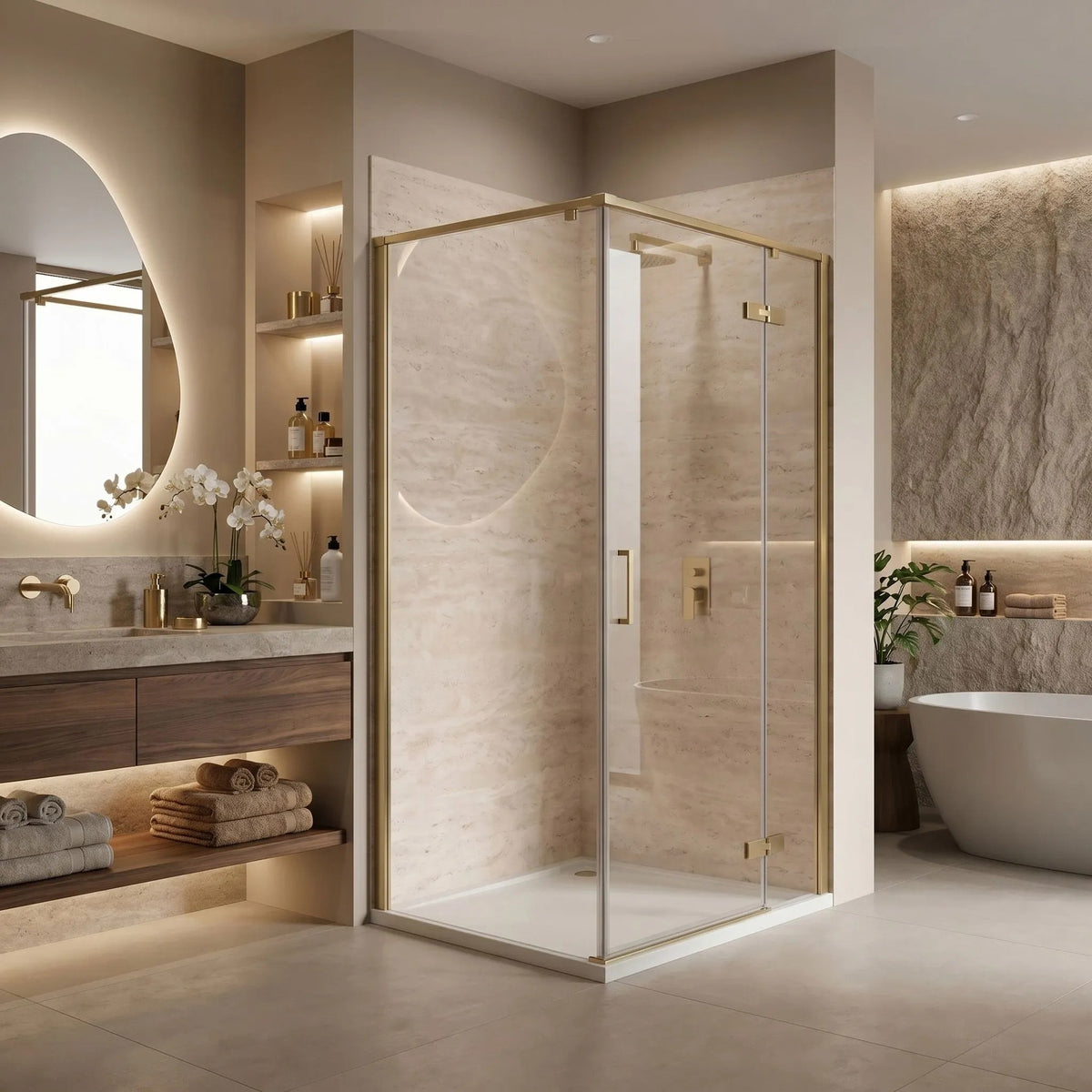 Duschkabine Rea Bruno 120x90 Brush Gold 3