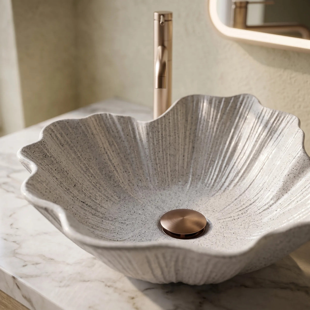 Aufsatzwaschbecken Rea Flower Grey 3