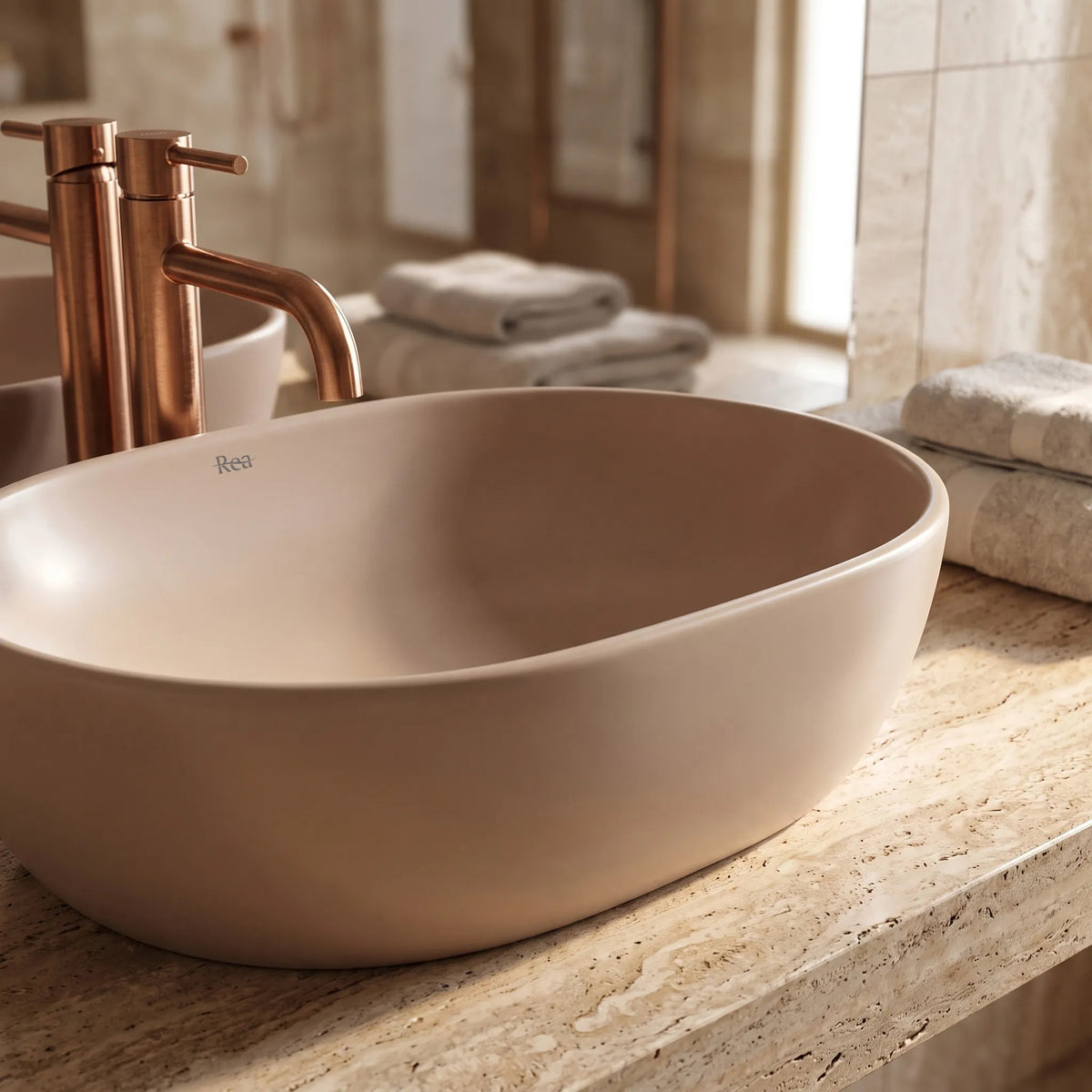Aufsatzwaschbecken Rea Focus Taupe 3