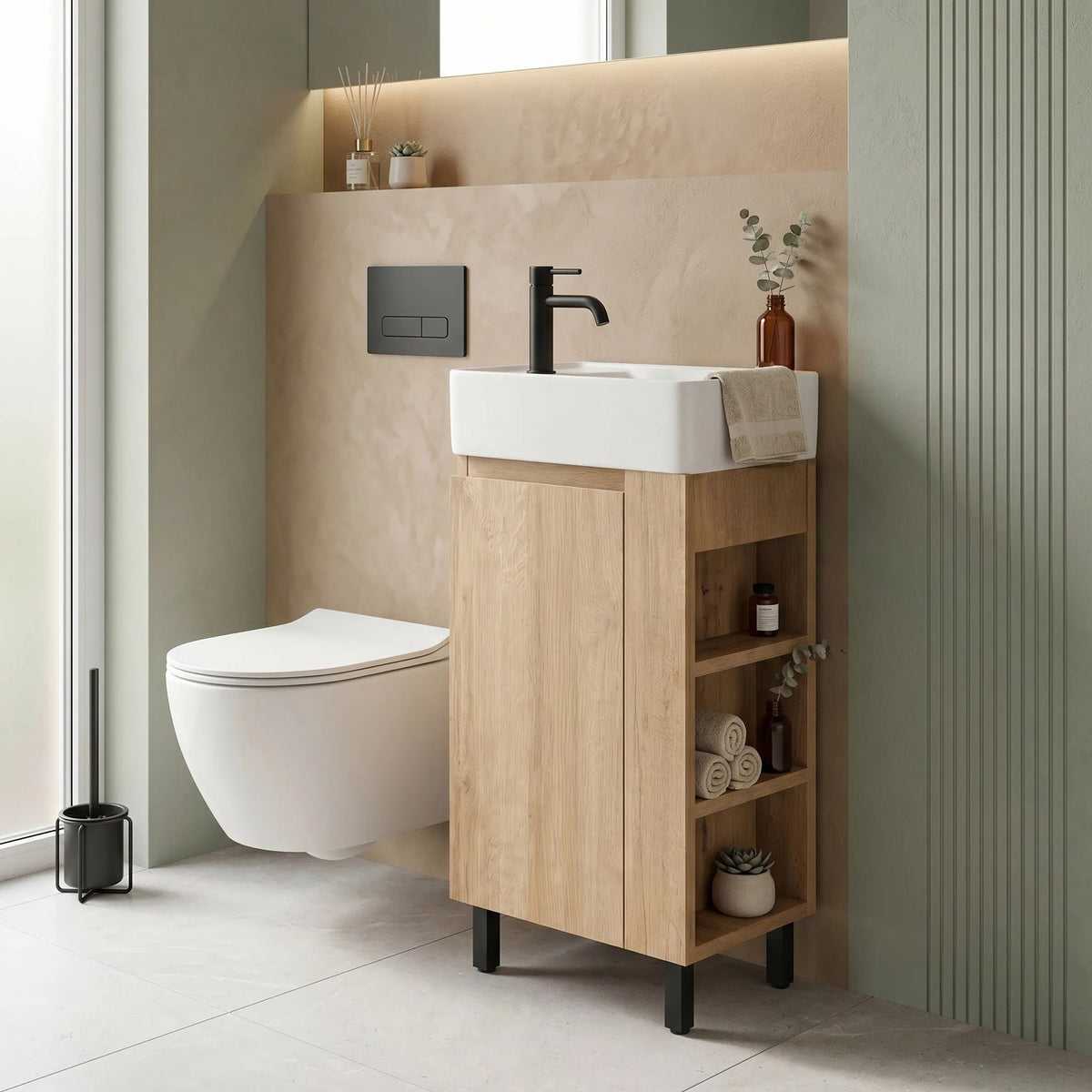 Badezimmerschrank Mit Waschbecken REA Astra 43cm 3