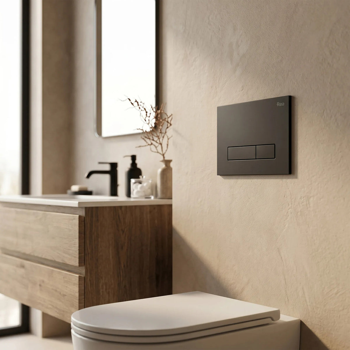 Unterputz-WC-Gestell Set Slim 024N Mit Black HD Drückerplatte 3