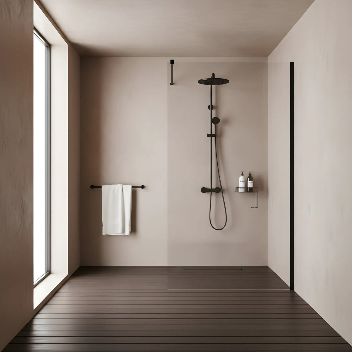 Duschwand Rea Flexi Transparent / Black 70 3