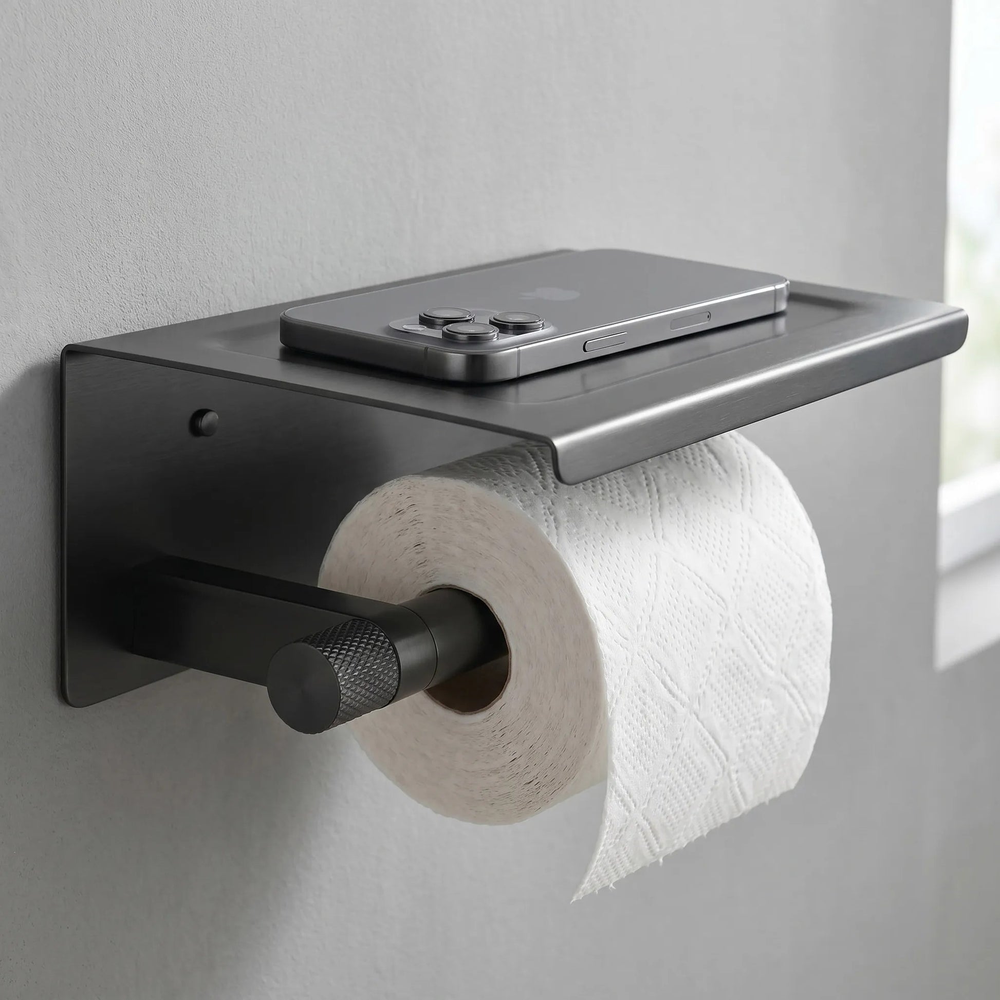 Toilettenpapierhalter mit Ablage 39105A ORI Titan  3