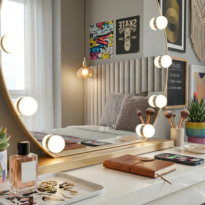 Spiegel LED HOLLYWOOD L. Gold 50 cm  3