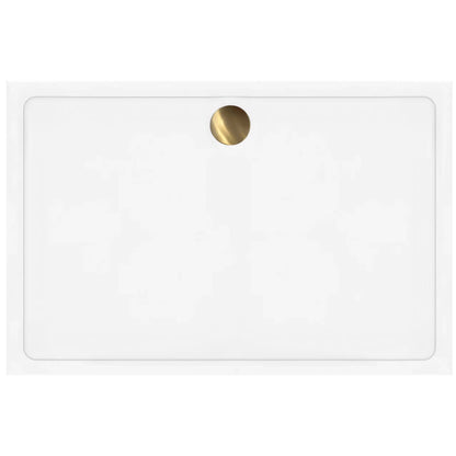 Acryl Duschwanne Rea Savoy White 80x100 Gebürstete Gold Abdeckung 3