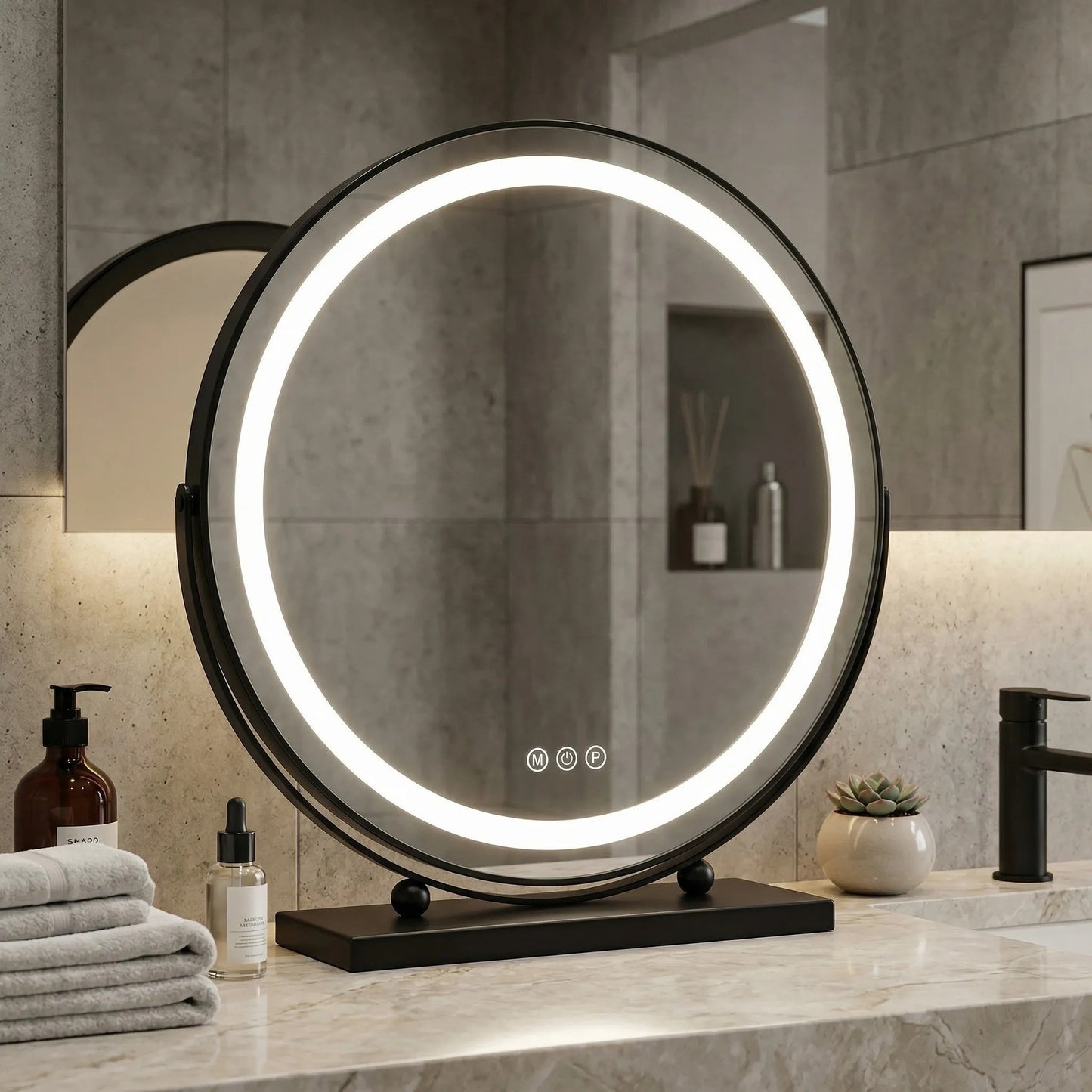 Spiegel LED MAKE-UP Black 50 cm  3