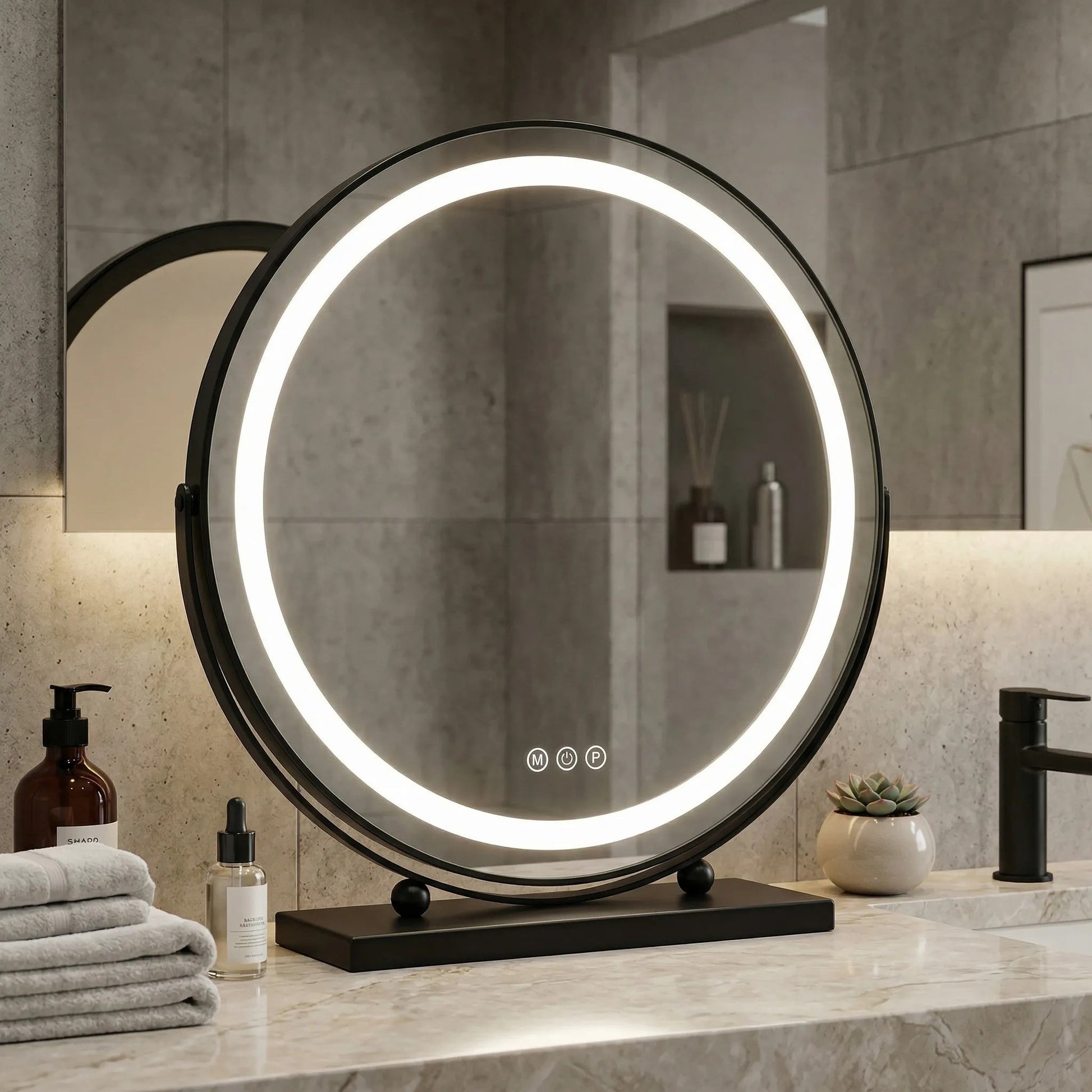 Spiegel LED MAKE-UP Black 50 cm  3