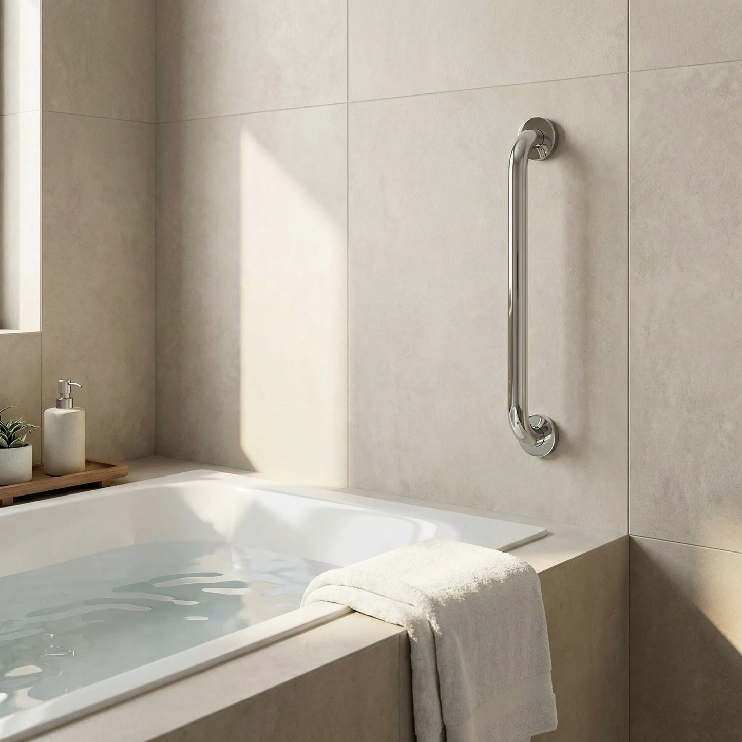 Gerader Haltegriff fürs Badezimmer Chrome 40cm  3