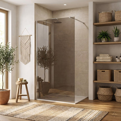 Duschwand Rea Flexi Brown / Chrome 130  6