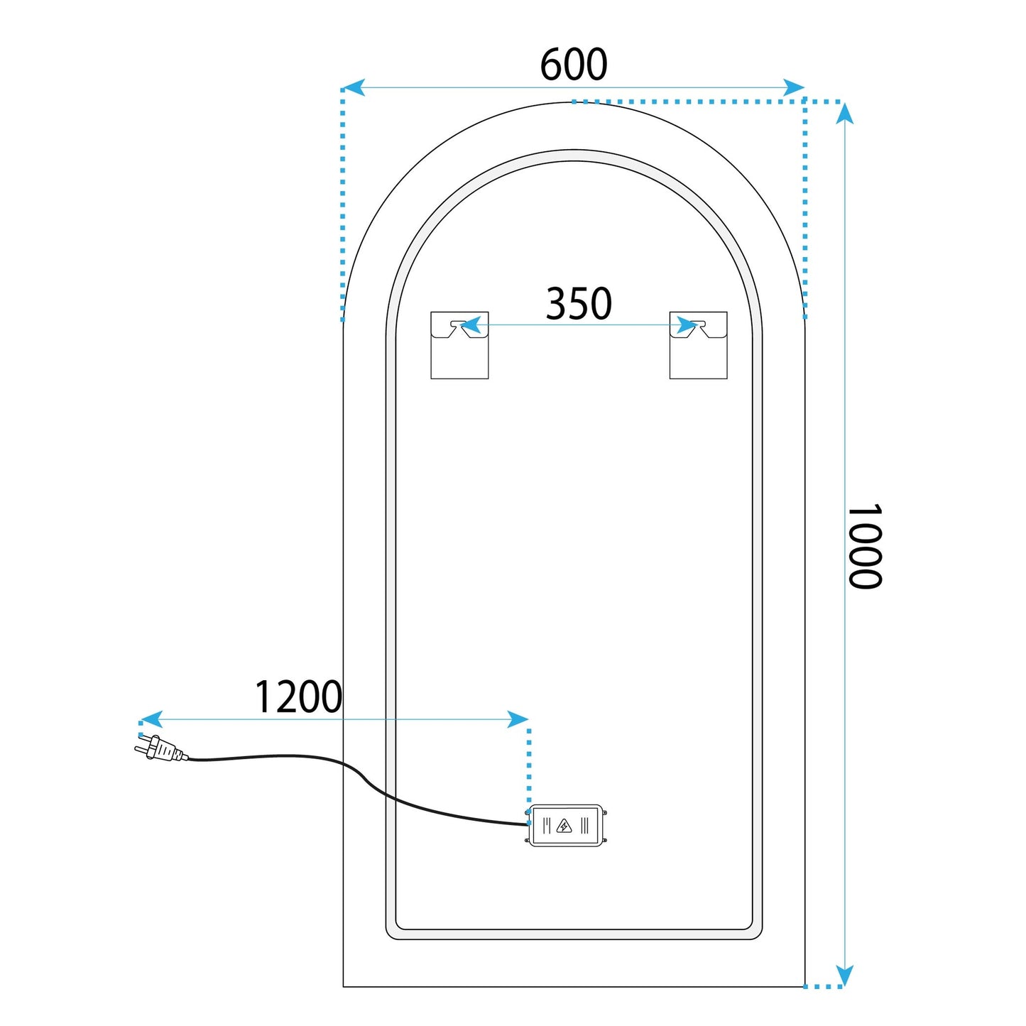 Spiegel LED 60x100cm DART GOLD  11