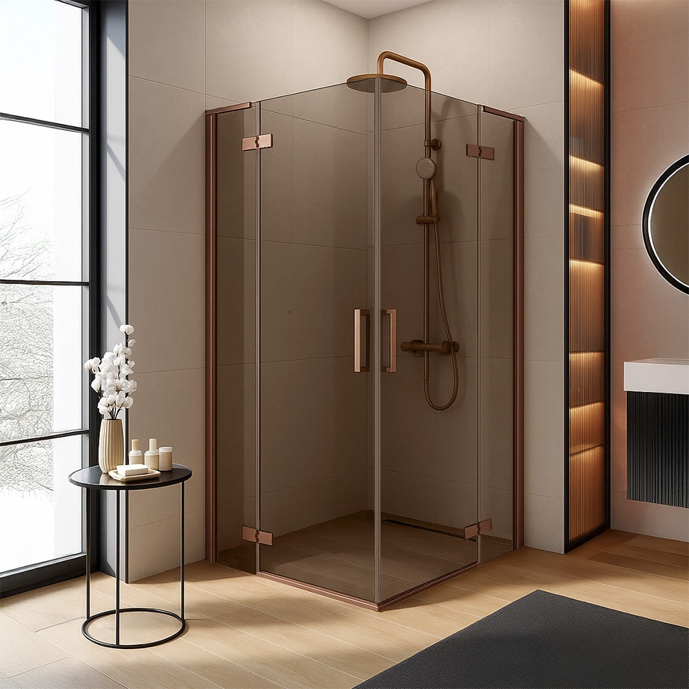 Duschkabine REA Hugo Double 100x100 Copper Brush  2