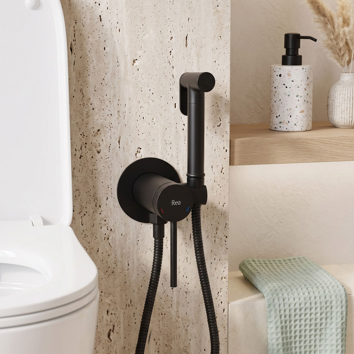 Bidetarmatur Rea Foss Clif Black 5