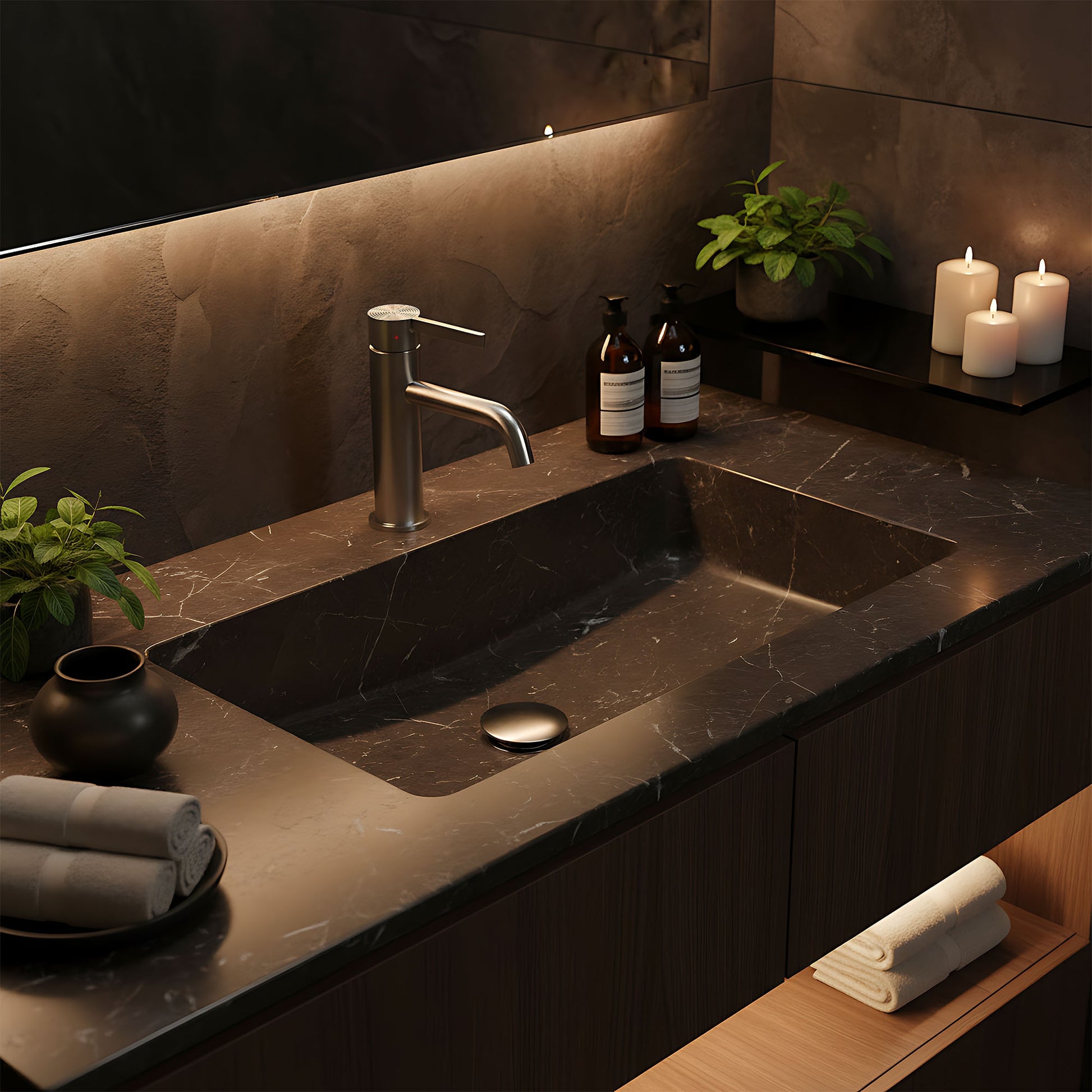 Waschbeckenarmatur Rea Foster Nickel Brush Low  3