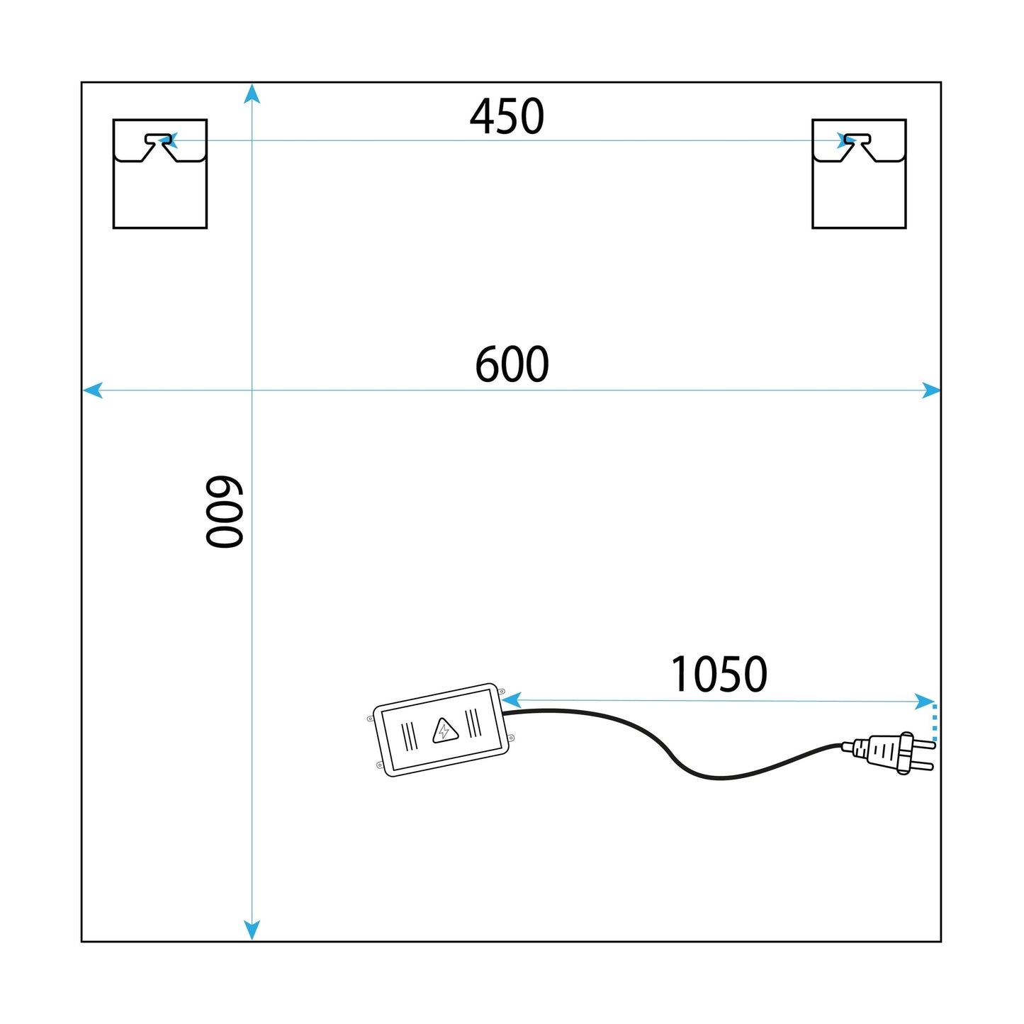 Spiegel LED 60x60 YH-BL-12  7