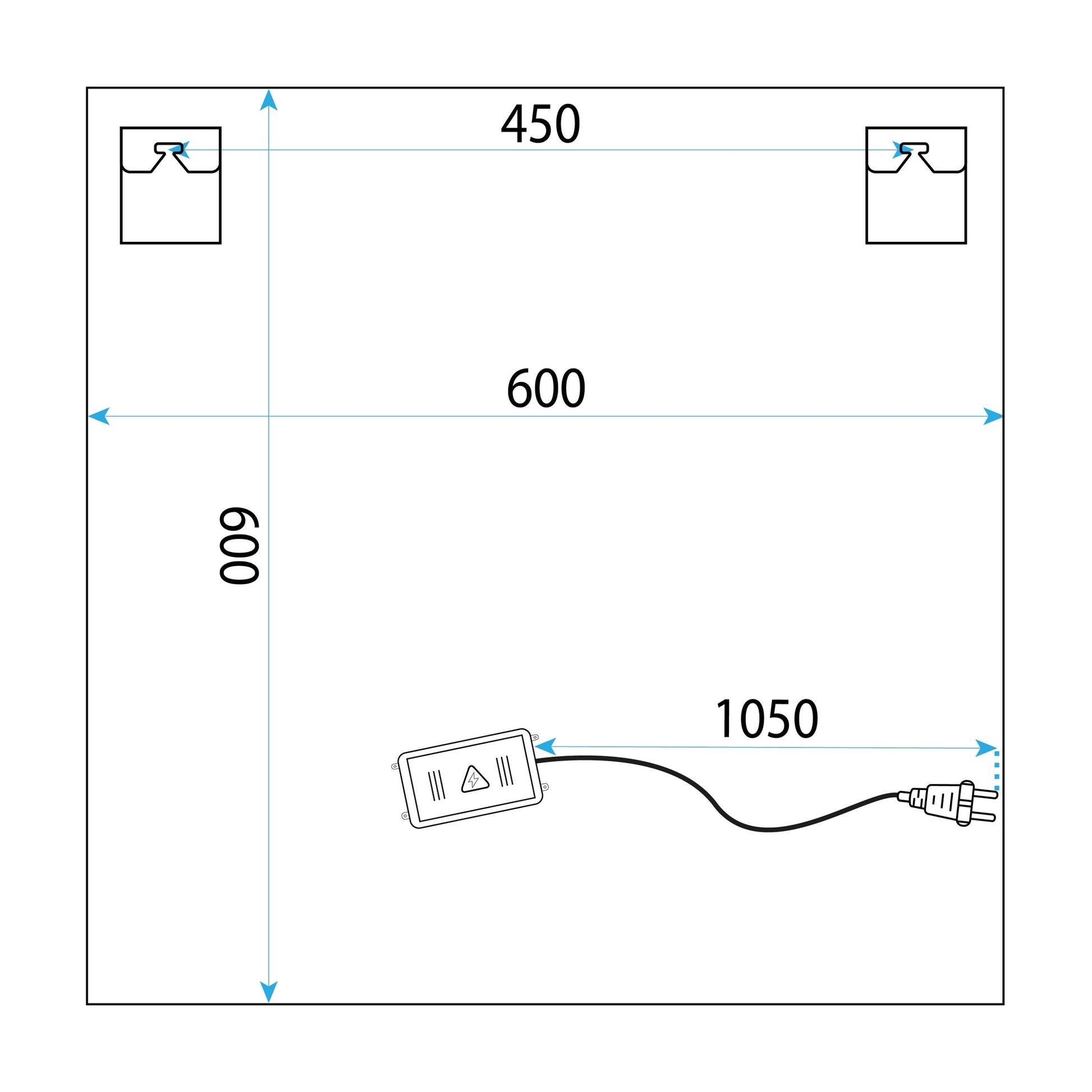 Spiegel LED 60x60 YH-BL-12  7