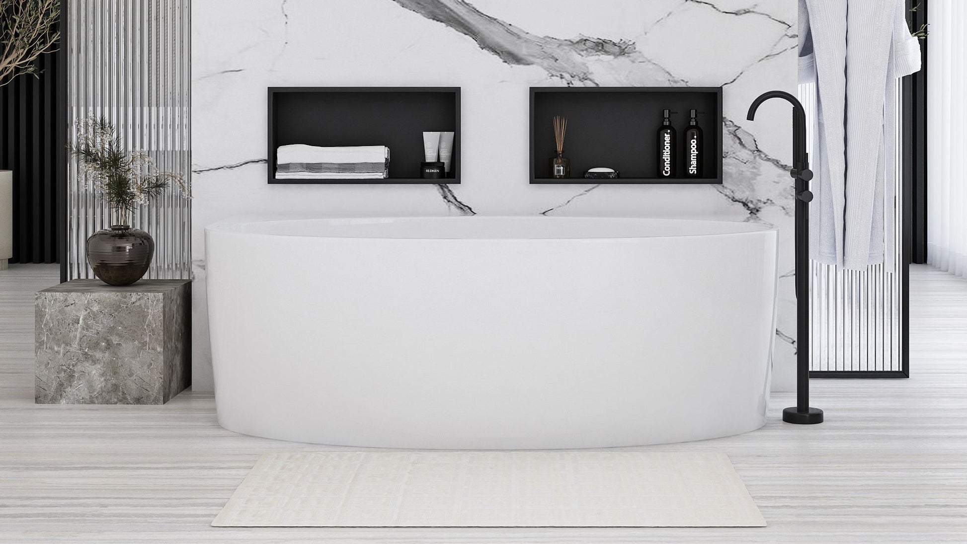 bathroom shelf 30x45 matte black  7