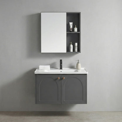 Badezimmermöbel-Set mit Waschbecken Denver 60cm Grey  1