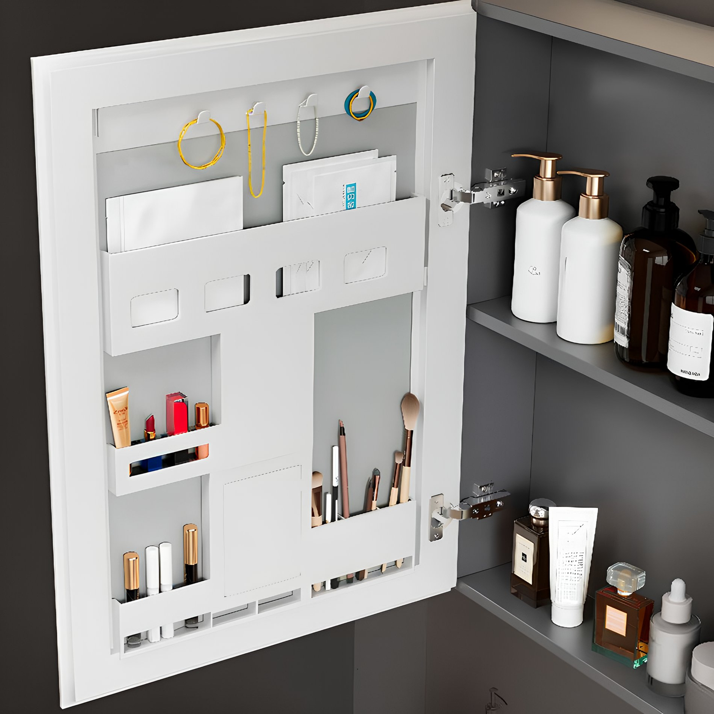 Badezimmermöbel-Set mit Waschbecken Monti 60cm Grey  4