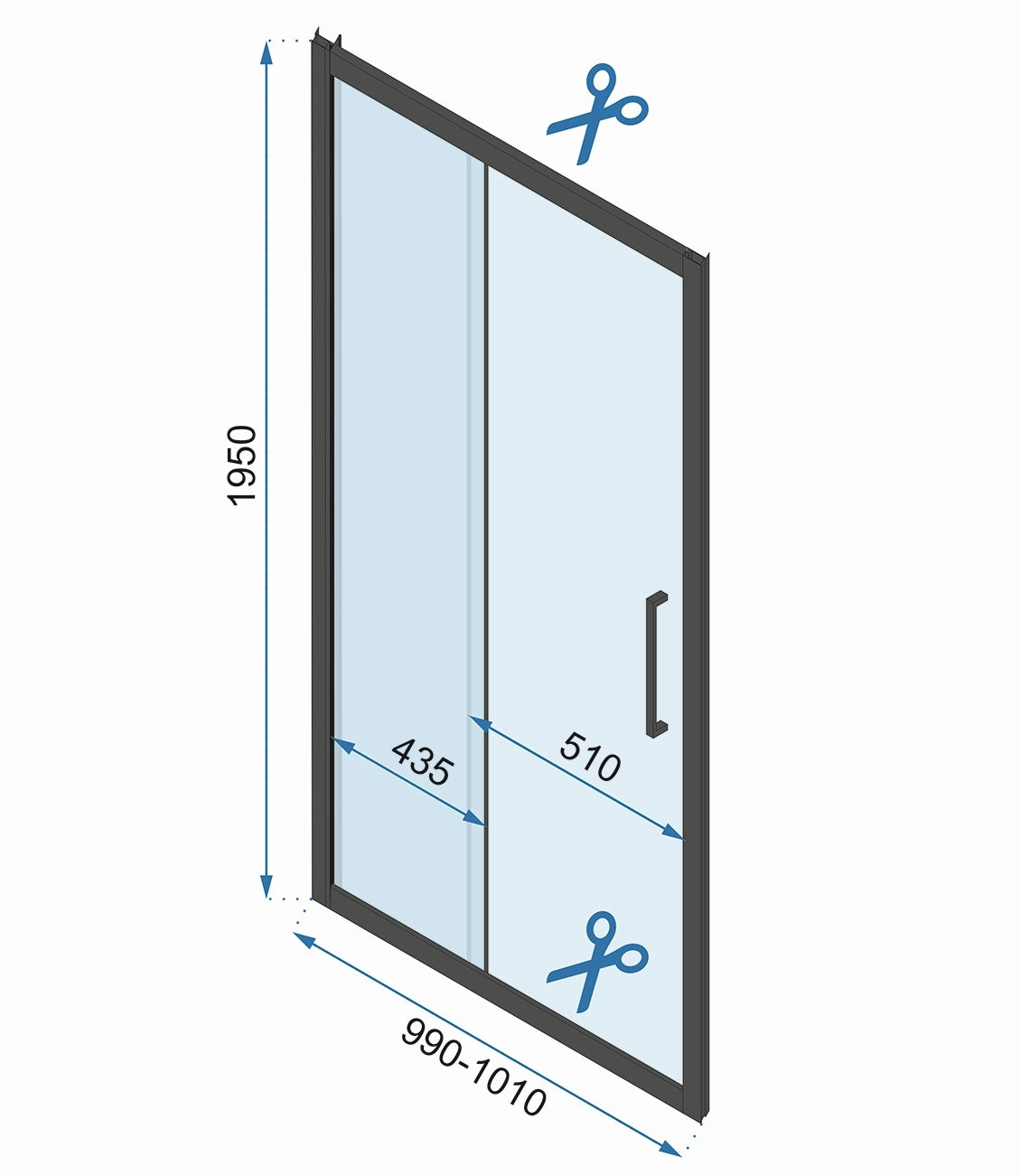 Duschkabine REA Rapid Slide Chrome Wandmontage 150 x 80 6