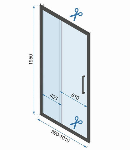 Duschkabine REA Rapid Slide Chrome Wandmontage 150 x 80 6