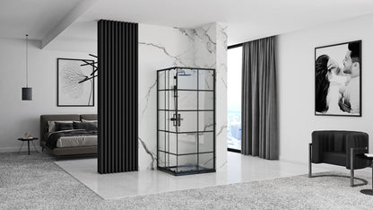Duschkabine Rea Concept Black 80x80 ohne Duschwanne 3