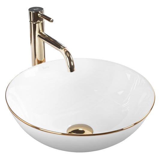 Aufsatzwaschbecken Stella white gold edge 1
