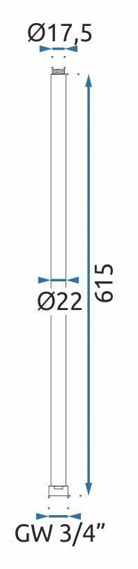 Verlängerung für Bade-Duschgarnitur BRUSH COPPER 60cm  3