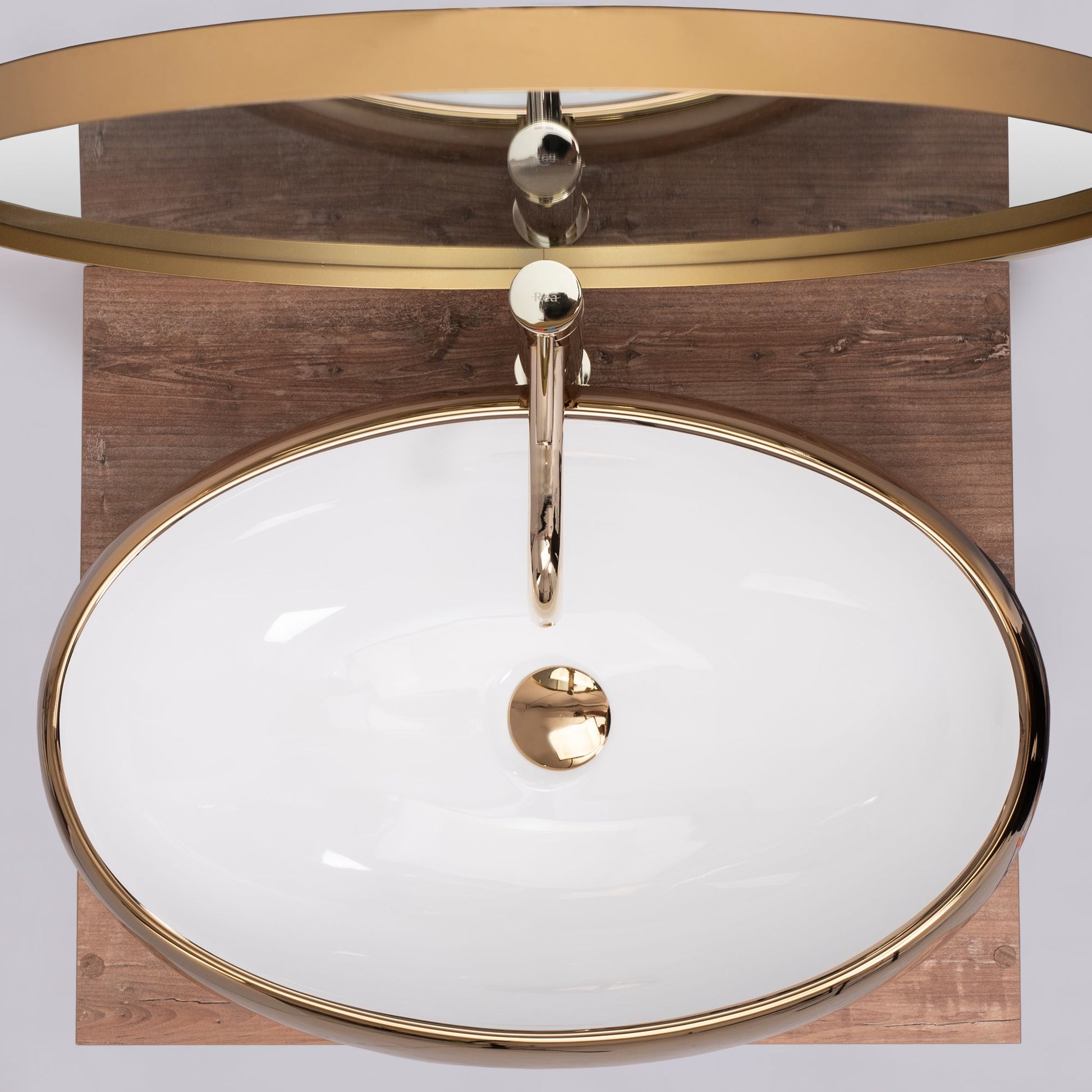 Aufsatzwaschbecken Rea Melania White/Gold 6