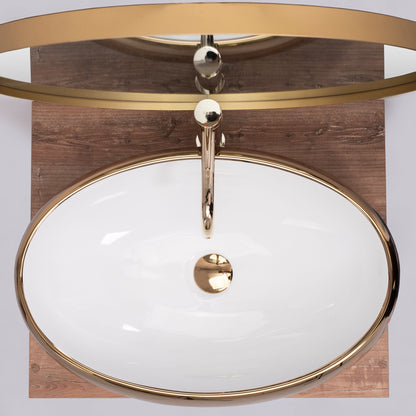 Aufsatzwaschbecken Rea Melania White/Gold 6