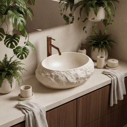 Aufsatzwaschbecken Rea Mika Warm Beige  4