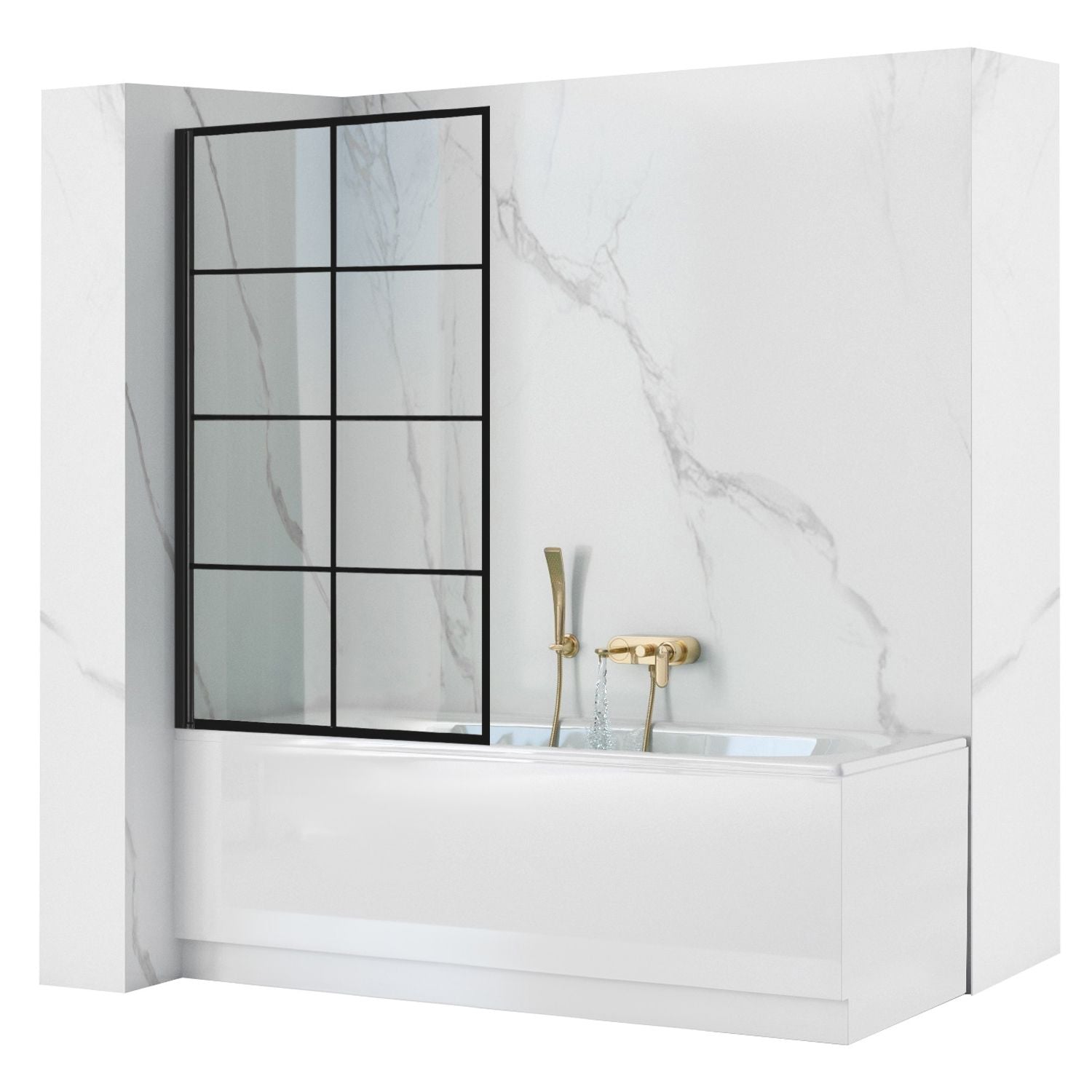 Badewanneaufsatz Rea Lagos-1 drehbar 70 Black 1