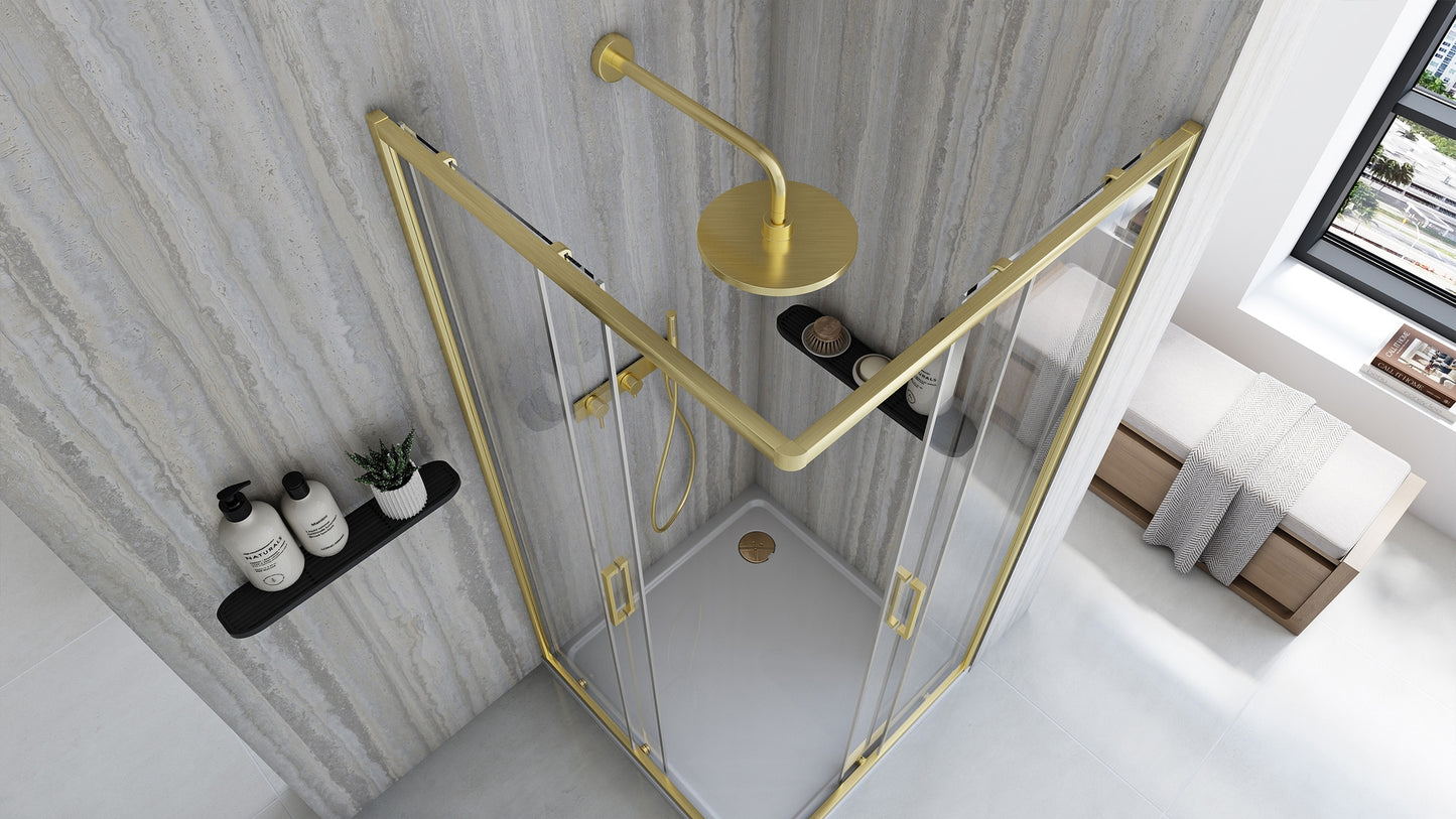 Duschkabine Rea City  90x90 Gold ohne Duschwanne 5