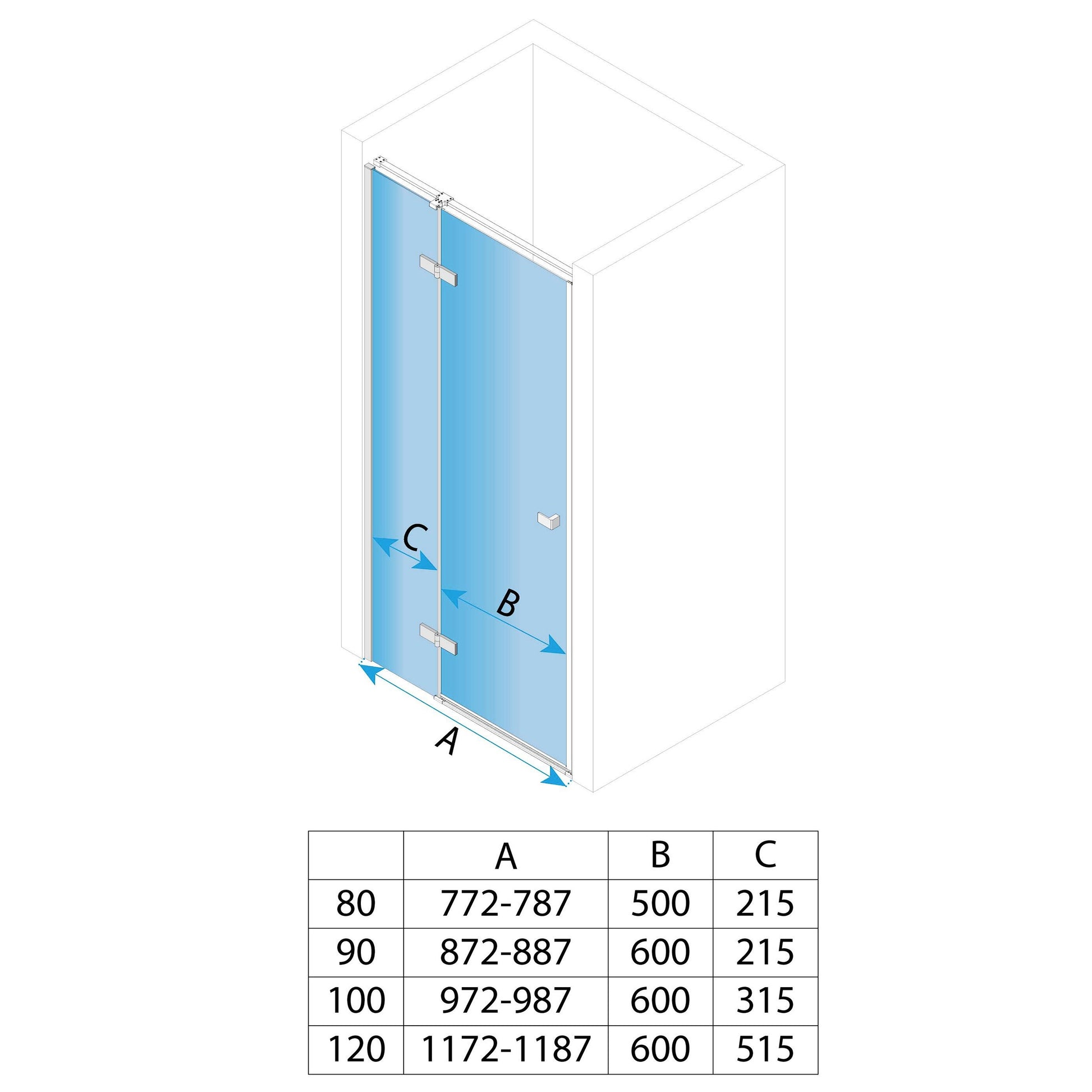 Duschtür Rea Atlas 120 Chrome linke 4