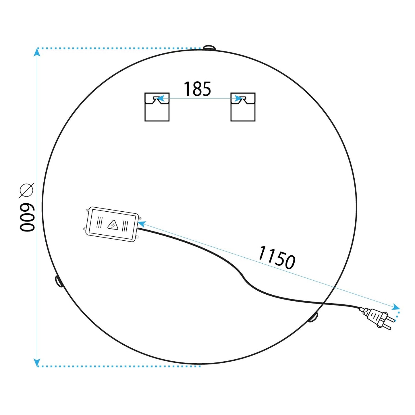 Spiegel LED 60cm 106  12