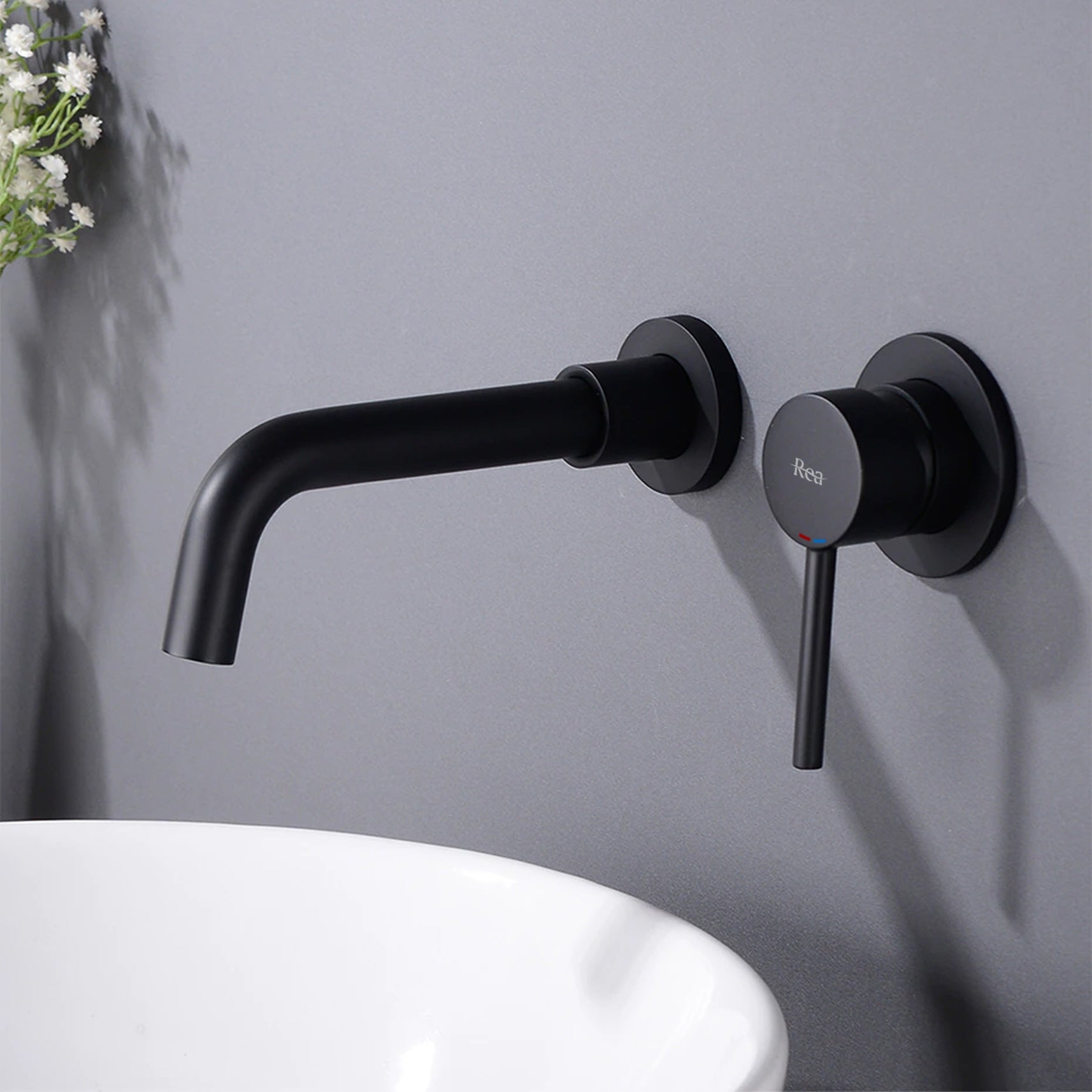 Unterputz Armatur Rea Lungo LONG black matt+Ibox  7
