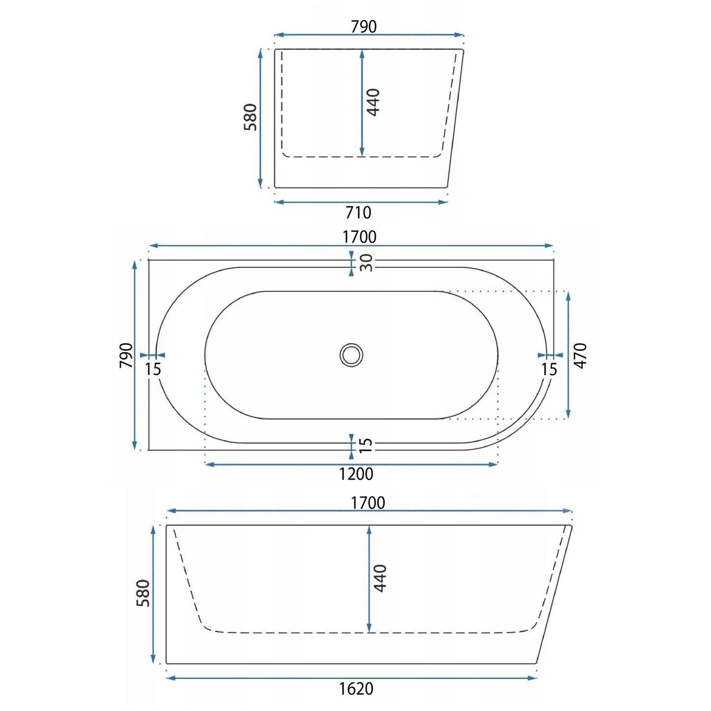 Eckbadewanne Aus Acryl Bellanto Slim 170 Links  7