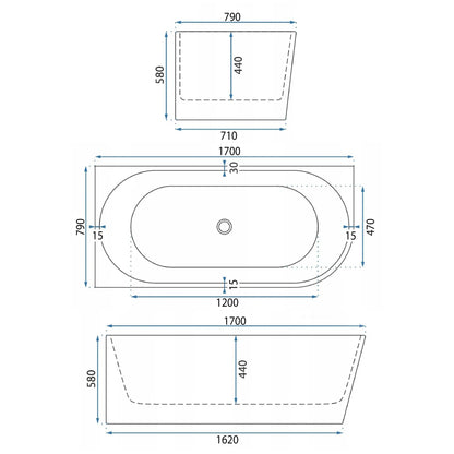 Eckbadewanne Aus Acryl Bellanto Slim 170 Links  7