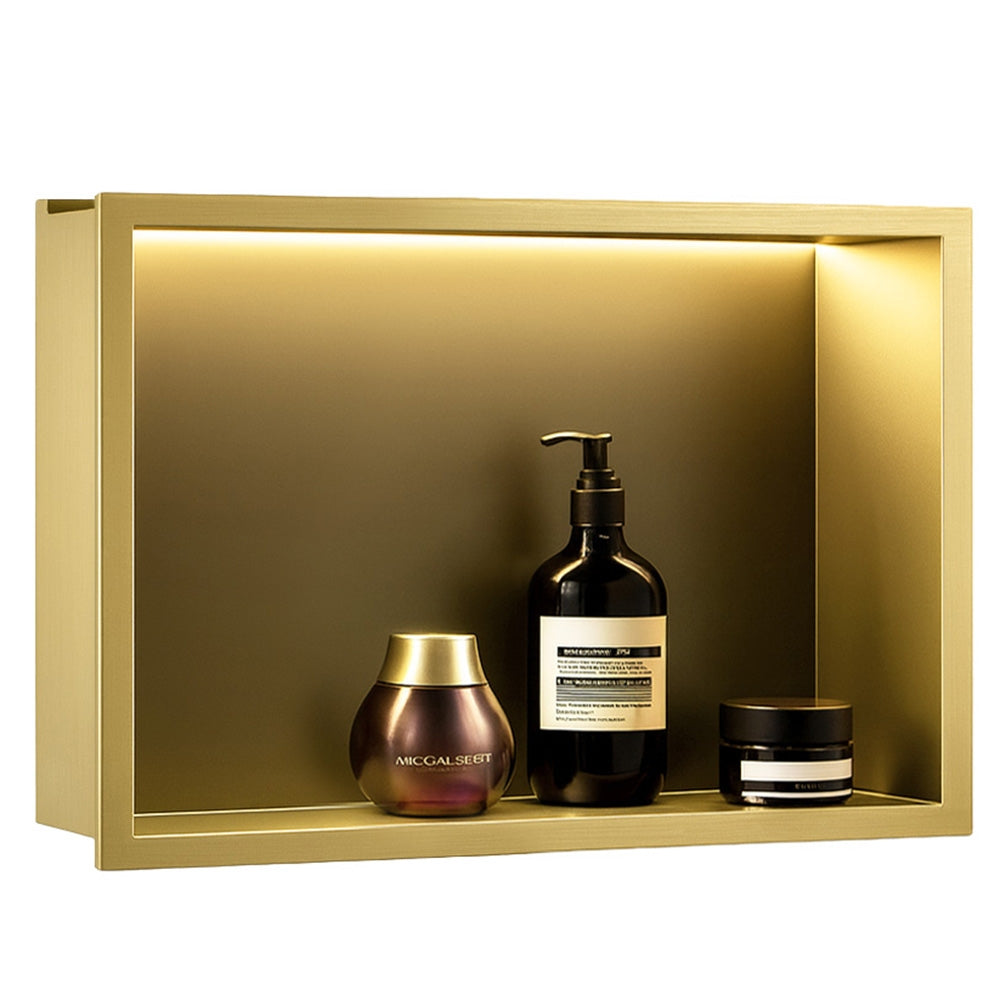 Wandeinbau-badezimmerregal Led 30x45 Brush Gold  4