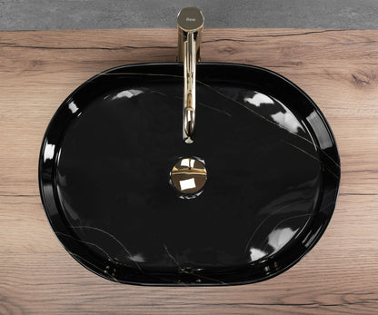 Aufsatzwaschbecken Rea Nadia 50 Black Stone  2