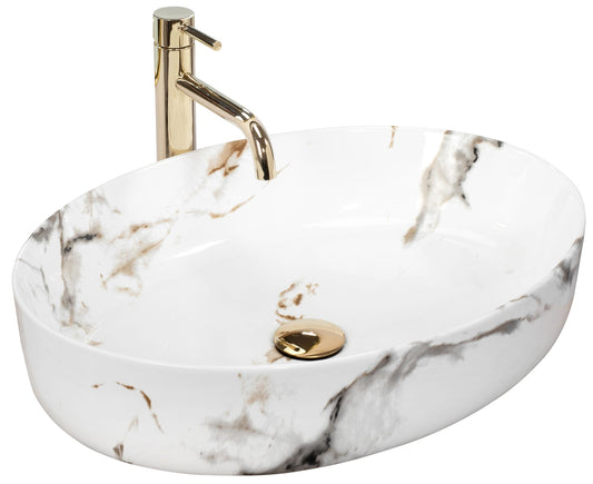Aufsatzwaschbecken REA Queen Carrara Shiny 1
